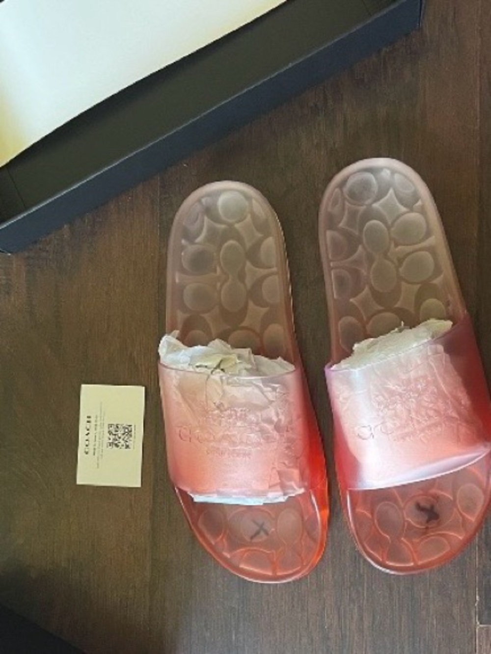 Coach Kids Gradient Pink-Red Slide Sandals